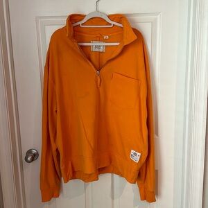 Urban Outfitters BDG Large Orange Lightweight Quarter-Zip
